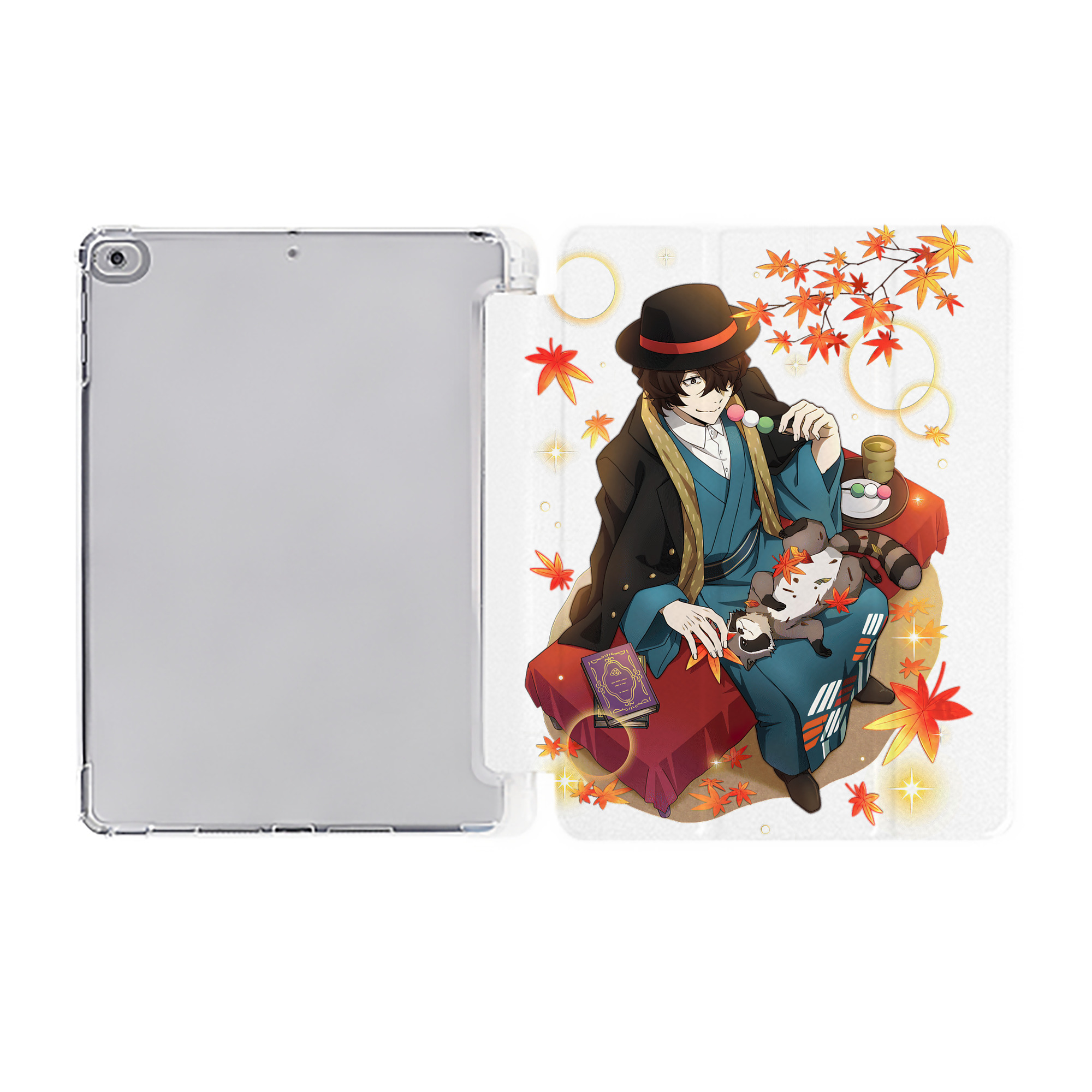 （画像用） 文豪ストレイドッグス Bungo Stray Dogs IPad ケース ペン収納付き 三つ折りスタンド PUレザー×シリコン 対応機種9.5/10.5/10.9インチ